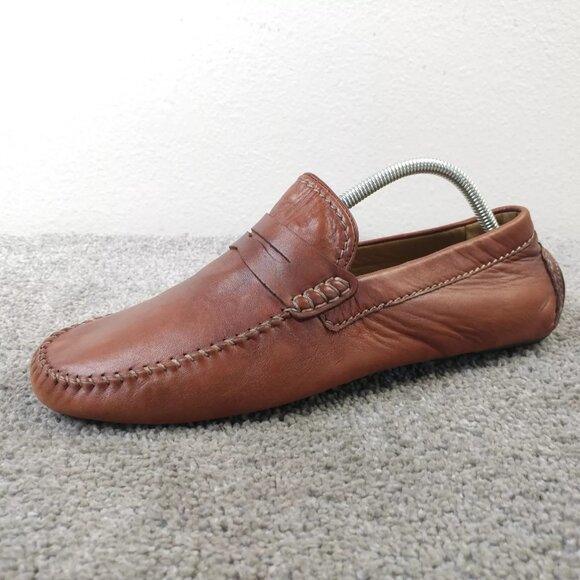 Robert Zur Driving Loafers Mens Size 8.5 Soft Brown Leather Sven Glove Slip On - Picture 1 of 9